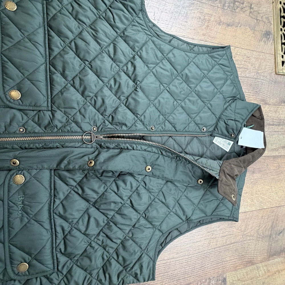 Barbour Lowerdale Quilted Gilet Vest Men's XL Sage Green NWT‎ - Picture 13 of 16